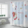 Christmas digital prinitng non-perforated shower curtain